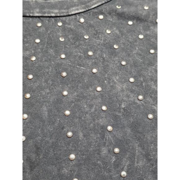Two 2 Fly Womens 2x/3x Black Stone Wash Studded Top T-Shirt Western Boxy - Picture 4 of 9